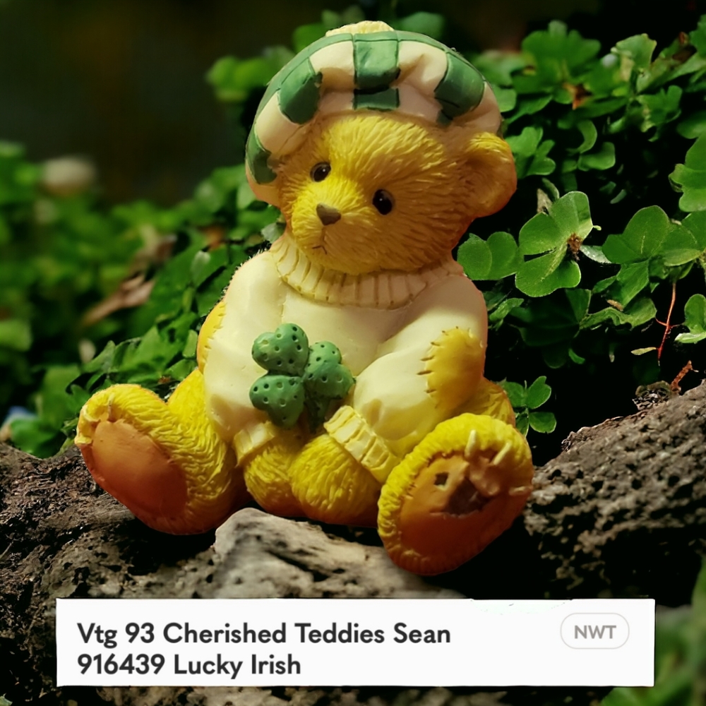 Vtg 93 Cherished Teddies Sean 916439 Lucky Irish